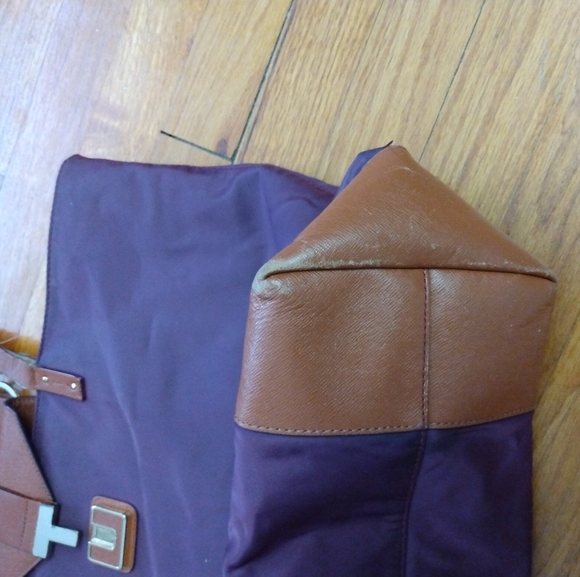 Tory Burch Large Purple Nylon Zip Top Travel Tote Bag Purse - Picture 8 of 16